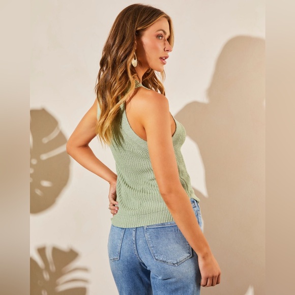 VICI - Talia Cotton Blend Knit Tank - Sage - Picture 2 of 4